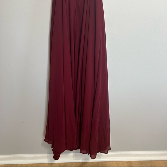 Lulu's All About Love Wine Red Burgundy V-Neck Maxi Dress Women’s Size Medium - Picture 12 of 13